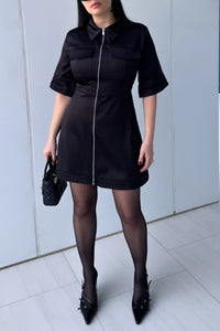 BECKY DRESS GLOSSY BLACK