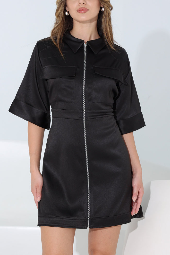 BECKY DRESS GLOSSY BLACK