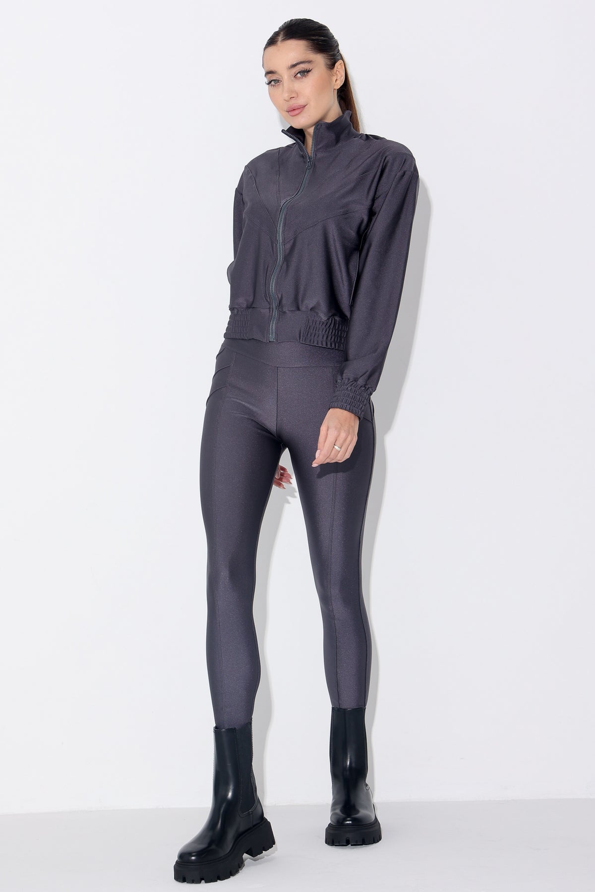 AYRA LEGGINGS GLOSSY GRAY